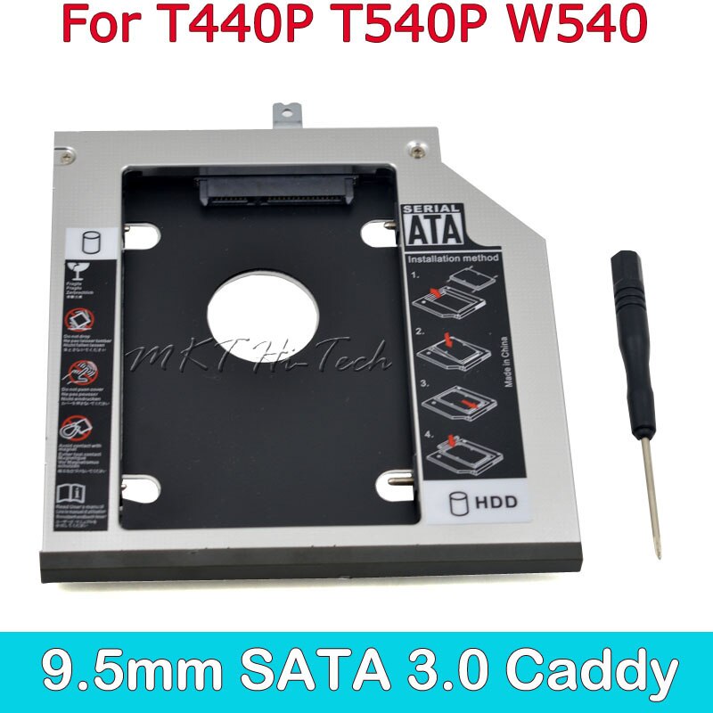 Chipal Professionele 2nd Hdd Caddy 9.5 Mm 2.5 "Sata 3.0 Ssd Case Hdd Behuizing Speciaal Voor Lenovo Thinkpad T440P t540P W540