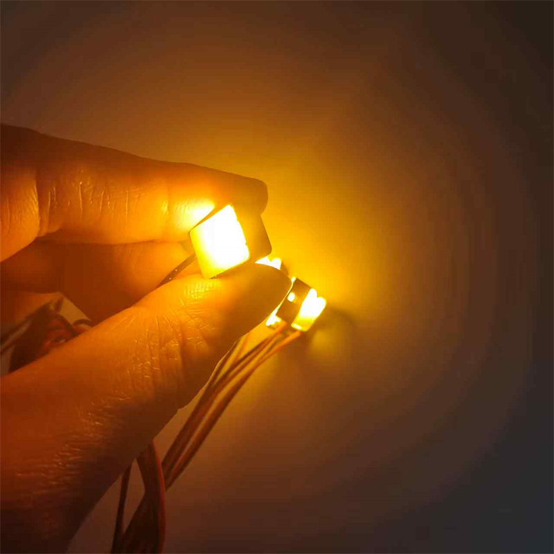 Orange Light 4pcs/set Car Interior Light signal Lights LED Door Handle mini Ambient Backlight Decorative Atmosphere