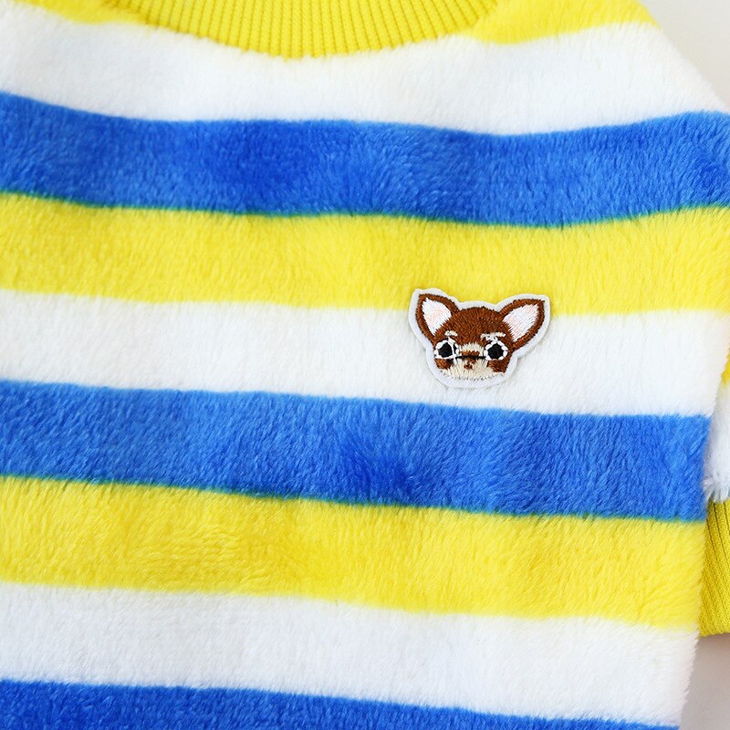 Zachte Flanellen Hond Kleding Voor Kleine Honden Winter Warm Hond Vest Regenboog Gestreepte Puppy Katten Kleding Chihuahua Poedel Shih Tzu jas