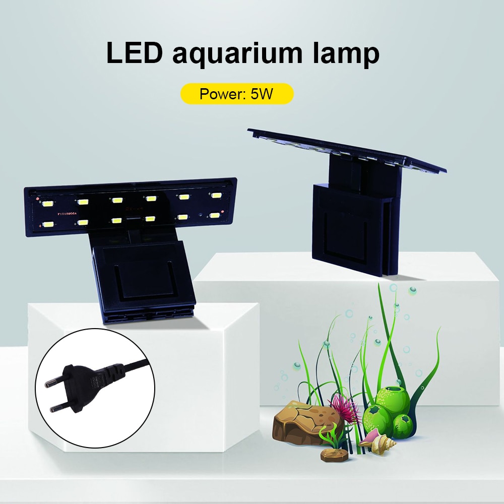5W Aquarium Over Head Led Aquarium Water Clip Lamp Hoge Helderheid Aquarium Flexibele Clip Lamp Voor Verlichting Eu plug