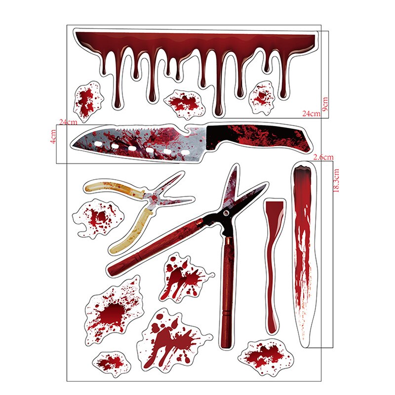 Halloween tarrat seinä ikkuna jääkaappi halloween koristelu juhlatarvikkeet kauhu pelottava halloween rekvisiitta tarvikkeet: S2