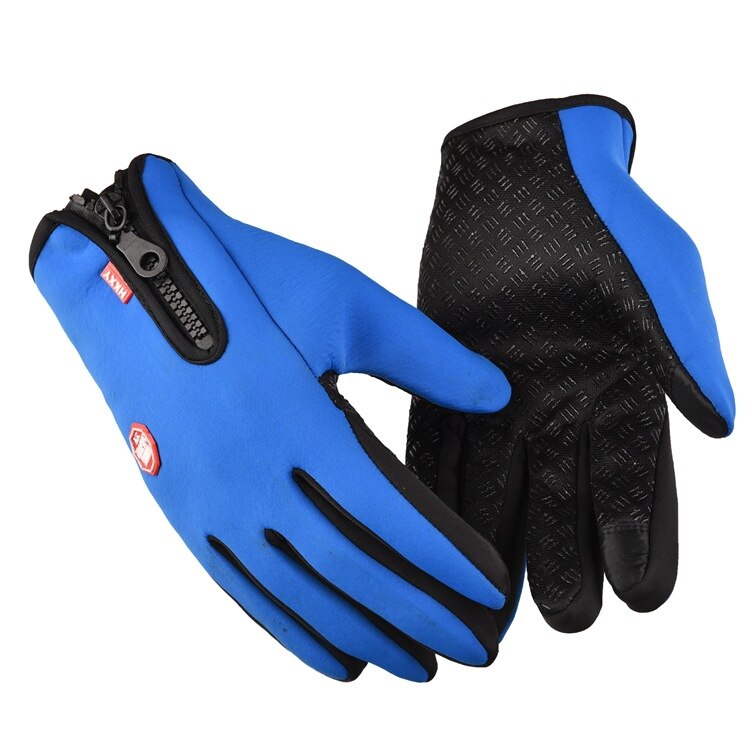 Unisex screen Winter Thermal Warm Cycling Bicycle Bike Ski Outdoor Camping Hiking Motorcycle Gloves Sports Full Finger: Blue / M