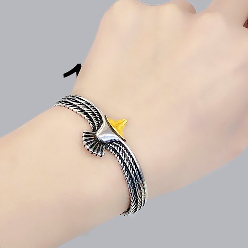 Vintage Eagle Armband Manchet Open Verstelbare Bangle Creatieve Wildlife Sieraden Cadeau Voor Vriendje Valentine Armbanden Armbanden
