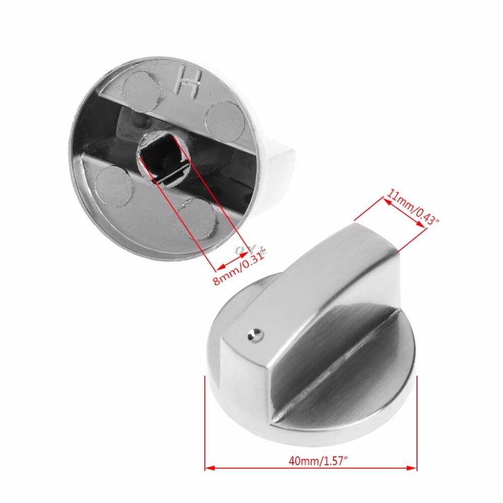 Durable 2Pcs Universal Cooker Oven Gas Stove Control Range Knob Switch Replacement Metal