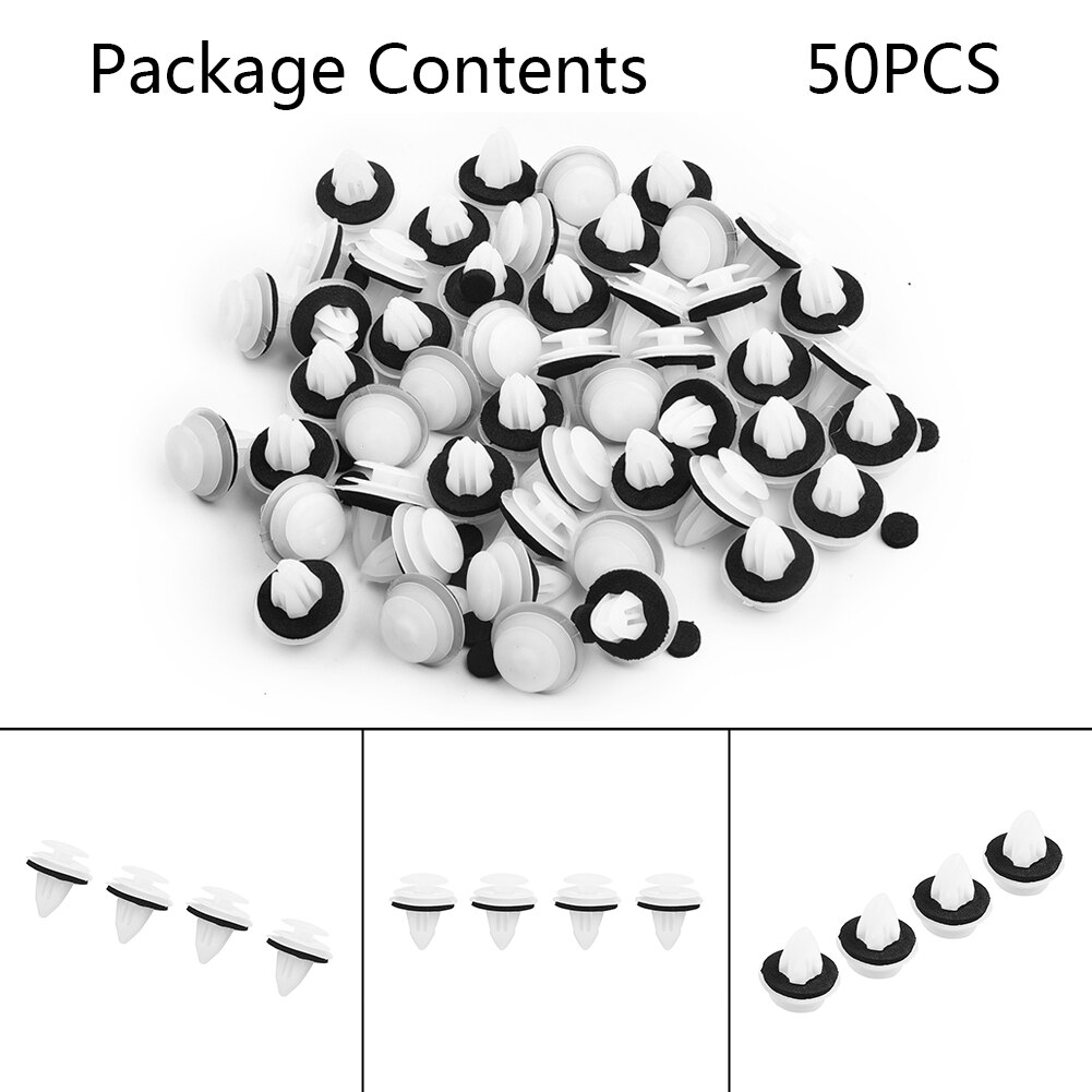 50pcs Car Door Clips Accessories For Mazda CX-5 CX5 CX-7 For MAZDA 3 6 2 ATENZA Axela Universal White+Black Auto Fastener Clips