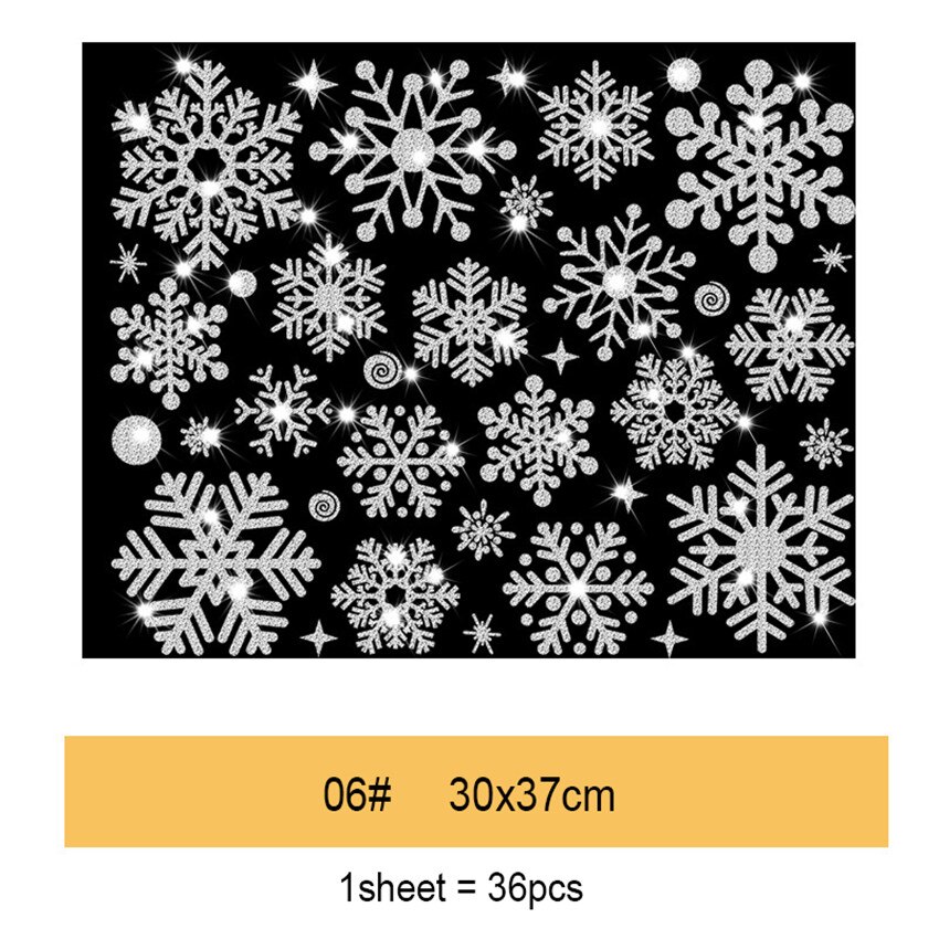 2021 efeito glitter floco de neve eletrostática adesivo natal janela adesivos parede crianças quarto decoração para casa ano novo papel: 06