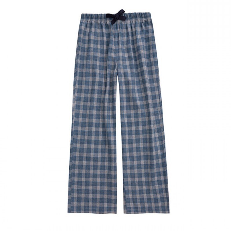 Autumn Winter Men 100% Brush Cotton sleeping bottoms Male nighty trousers Men Casual Loosen Plaid pajama pants XXL