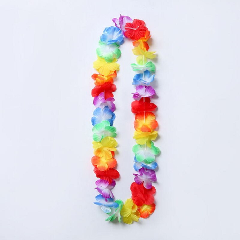 1 Pcs Hawaiian Wreath Flower Necklace Artificial Garland Hawaiian Hula Neck Ring