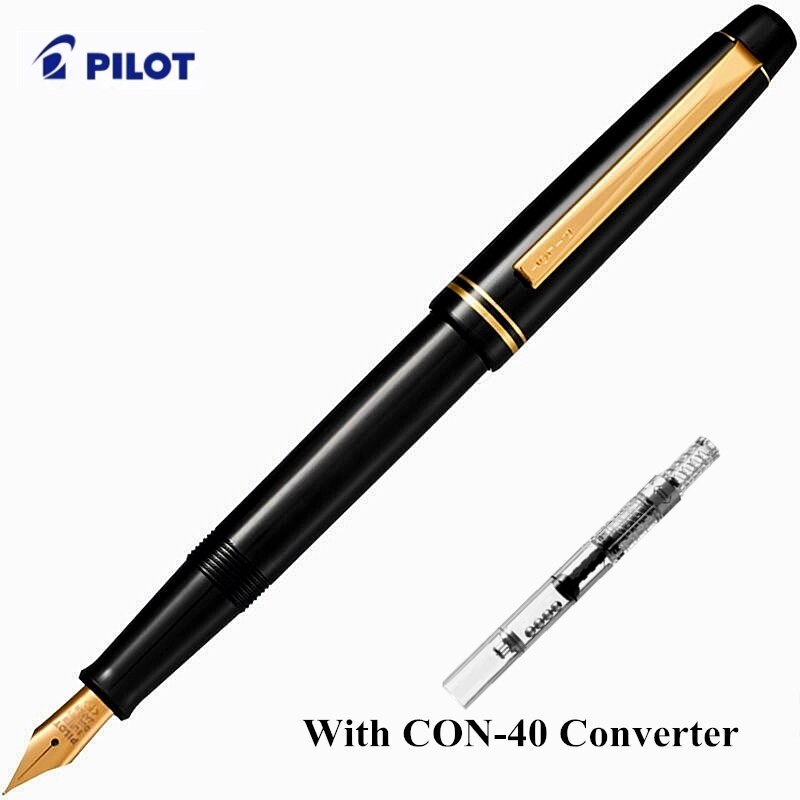 PILOT 78g 78g+ Original Fountain Pen Japan Excellent EF/F/M 22K Gold Nib School Students Practice Writing Ink Pens With Box: Black / EF0.28mm