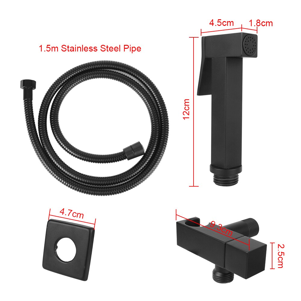 Wc Zelfreinigende Douchekop Zwart Handheld Koperen Badkamer Accessoires Bidet Spraye Set