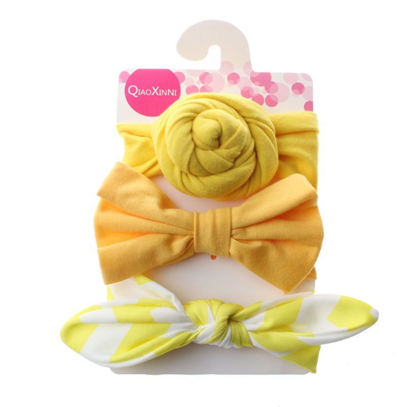 3 Stks/set Bloemen Bows Baby Hoofdband Dot Strik Haarband Baby Meisje Hoofdbanden Katoen Kids Haarband Meisjes Haar Accessoires