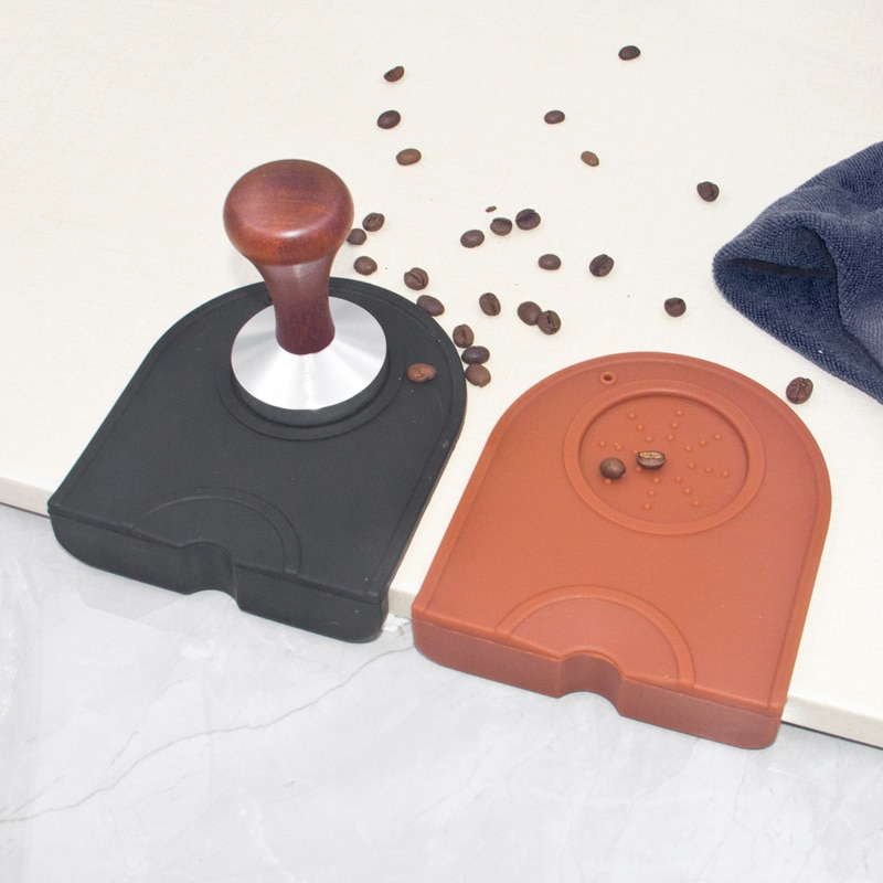 Silikon anti-skli kaffe tamper matte l-form kaffe tamping matte skrivebord operasjonsbord bar kaffe hjørne pad hjem kjøkken verktøy