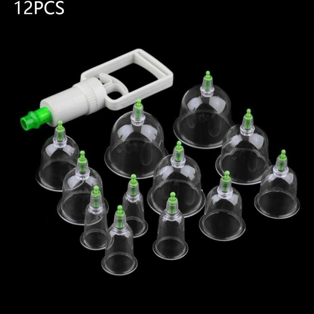 Cupping Set 12Pcs Massage Blikjes Chinese Cupping Therapie Vacuüm Cupping Gezondheid Monitoren Sunction Cups Set Care Tool