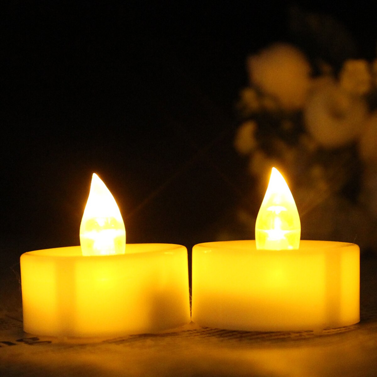 12pcs DIY LED Candles With Remote Control Windproof LED Tea Lights Battery Operated Smokeless Candles For Party Decoration​