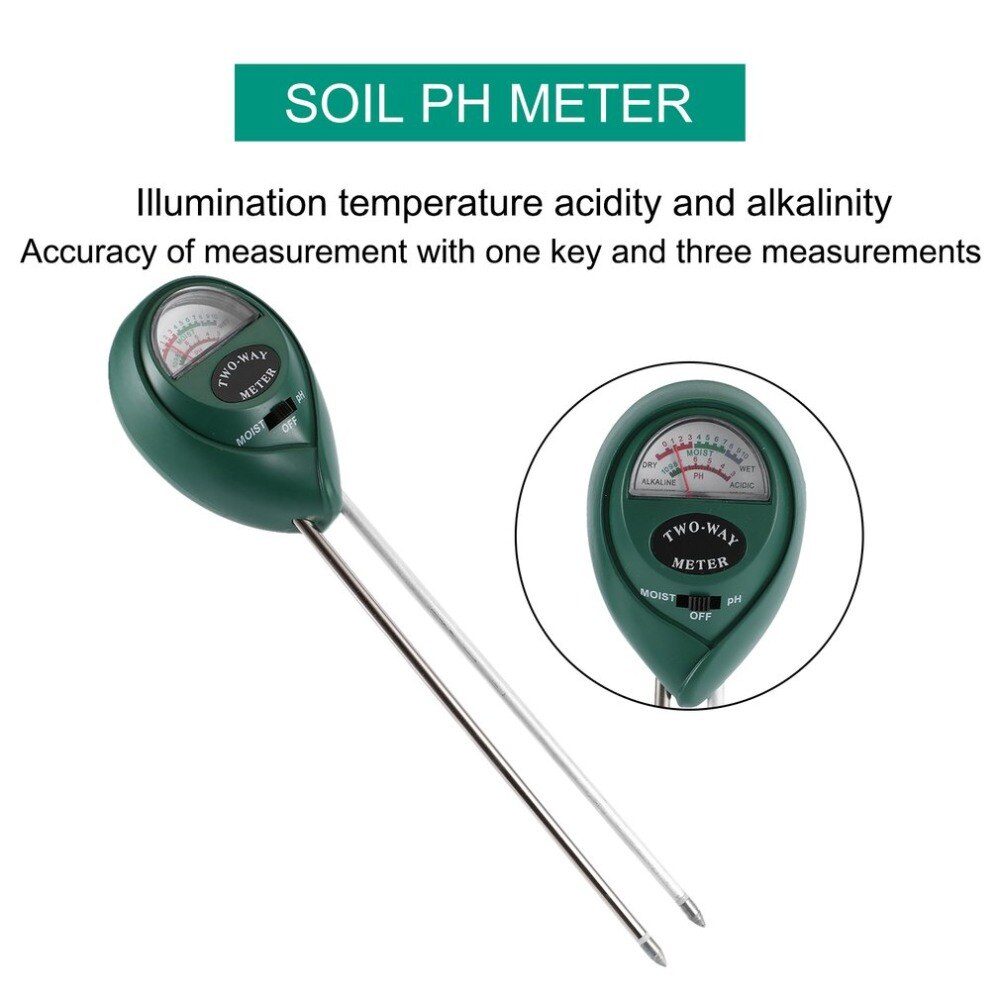 2 In 1 Soil Moisture PH Meter Soil Hygrometer Durable Soil Tester Garden Moisture Soil PH Intensity Meter
