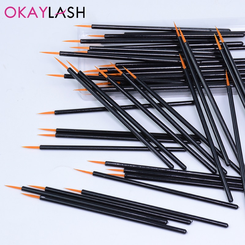 Okaylash nyeste 50 stk engangs nail art pensel liner maling pen manicure pensel nail art værktøjer børster