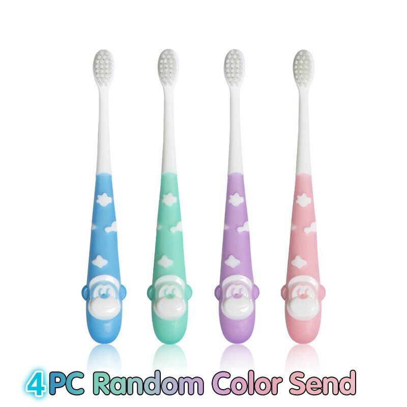4 pièces/ensemble enfants brosse à dents dessin animé motif dents brosses de nettoyage poils doux enfants mignon dents brossage brosse à dents 1-12Y: 4pcs Random Color