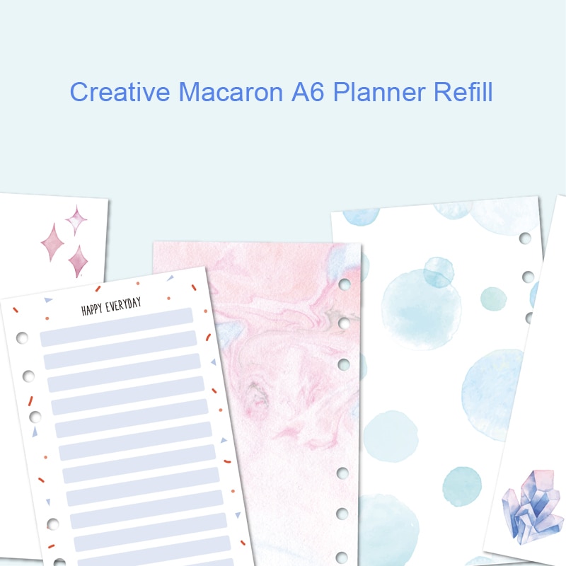 Lovedoki-papier de recharge pour agenda, planificateur coréen Dokibook, 6 trous, feuilles amples, en spirale, accessoires pour cahiers
