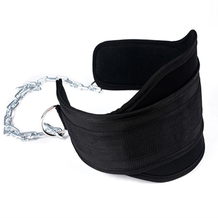 Weightlifting Belt with 33'' Metal Chain Gym Dip Belt Pull Up Load Power for Powerlifting Bodybuilding Crossfit Dumbbell Workout