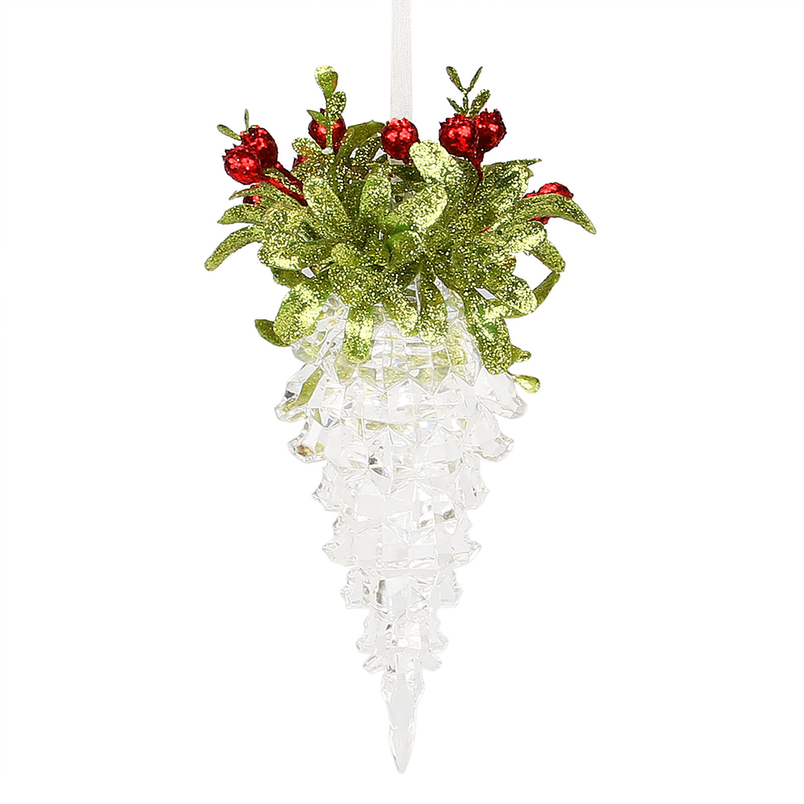 Krystal Acryl Kerst Maretak Ornament Met Hanger
