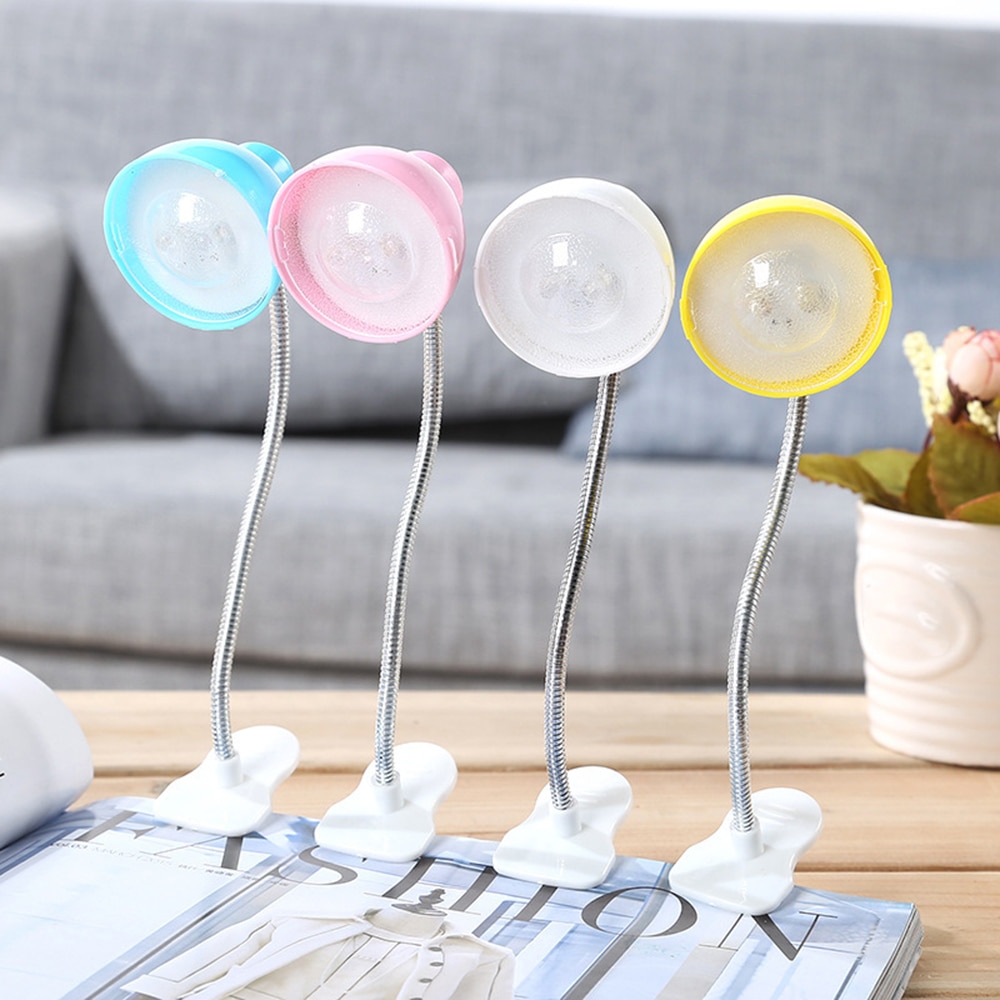 Kids Mini LED Book Light Flexible Clip Book Lamp Table Night Light Energy Saving Reading Lamp Eye Protection with Battery 1W