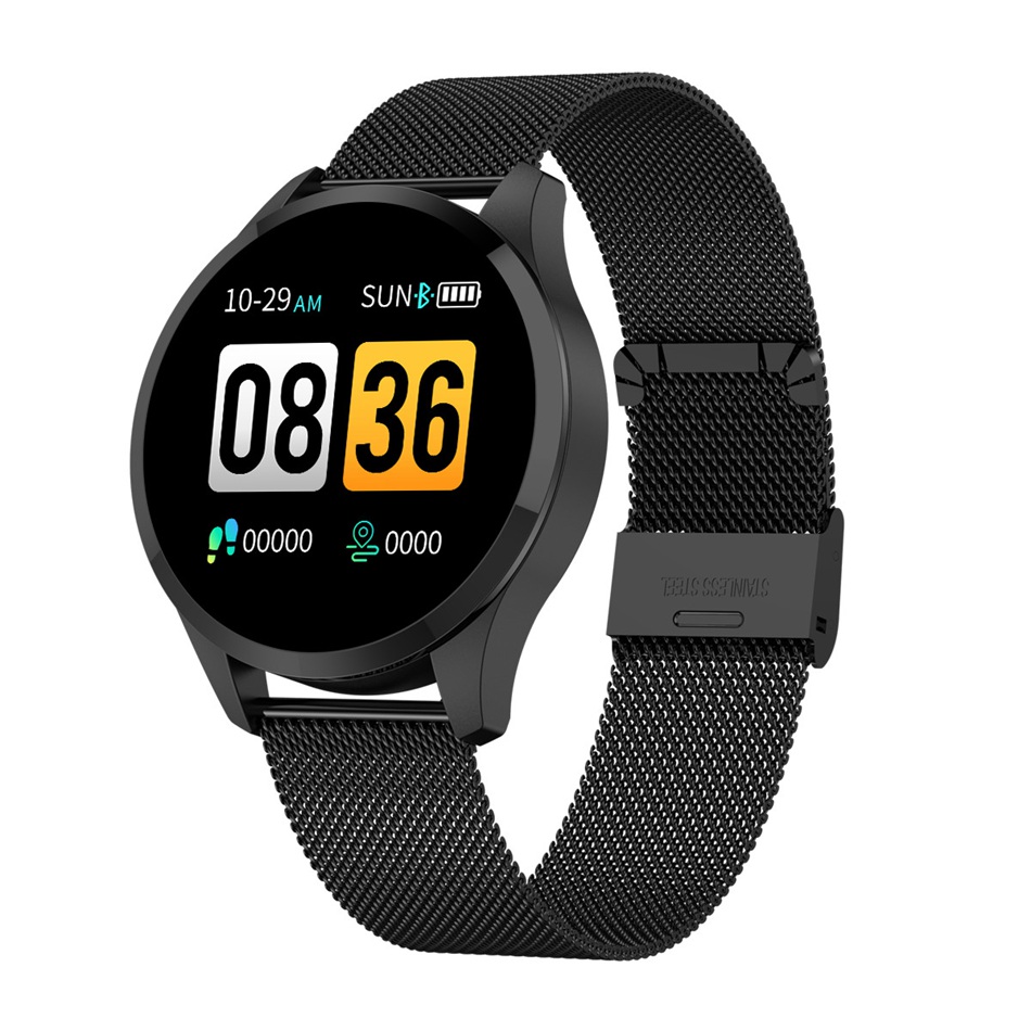 Newwear Q8 Q9 Smart Uhr Elektronik Männer Frauen Wasserdichte Sport Tracker Fitness Armband Smartwatch Tragbare Gerät: Q9 Black Steel