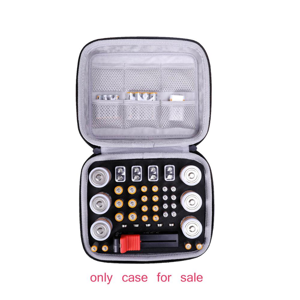 LTGEM impermeable EVA funda dura para AA AAA AAAA 9V y 1,5 V, con probador de batería BT-168