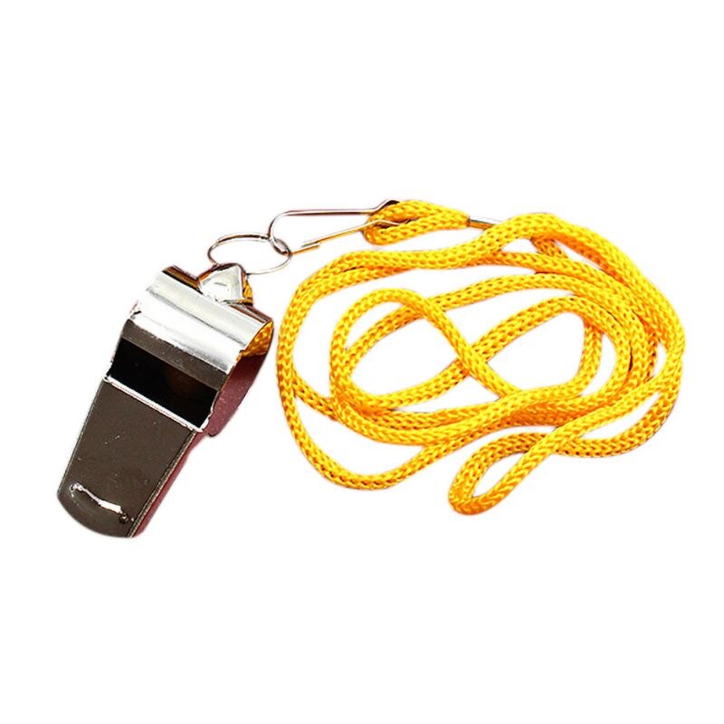 Professionele Rvs Sport Game Fluitje Lanyard Emergency Luid Geluid Outdoor Scheidsrechter Fluitje: Default Title