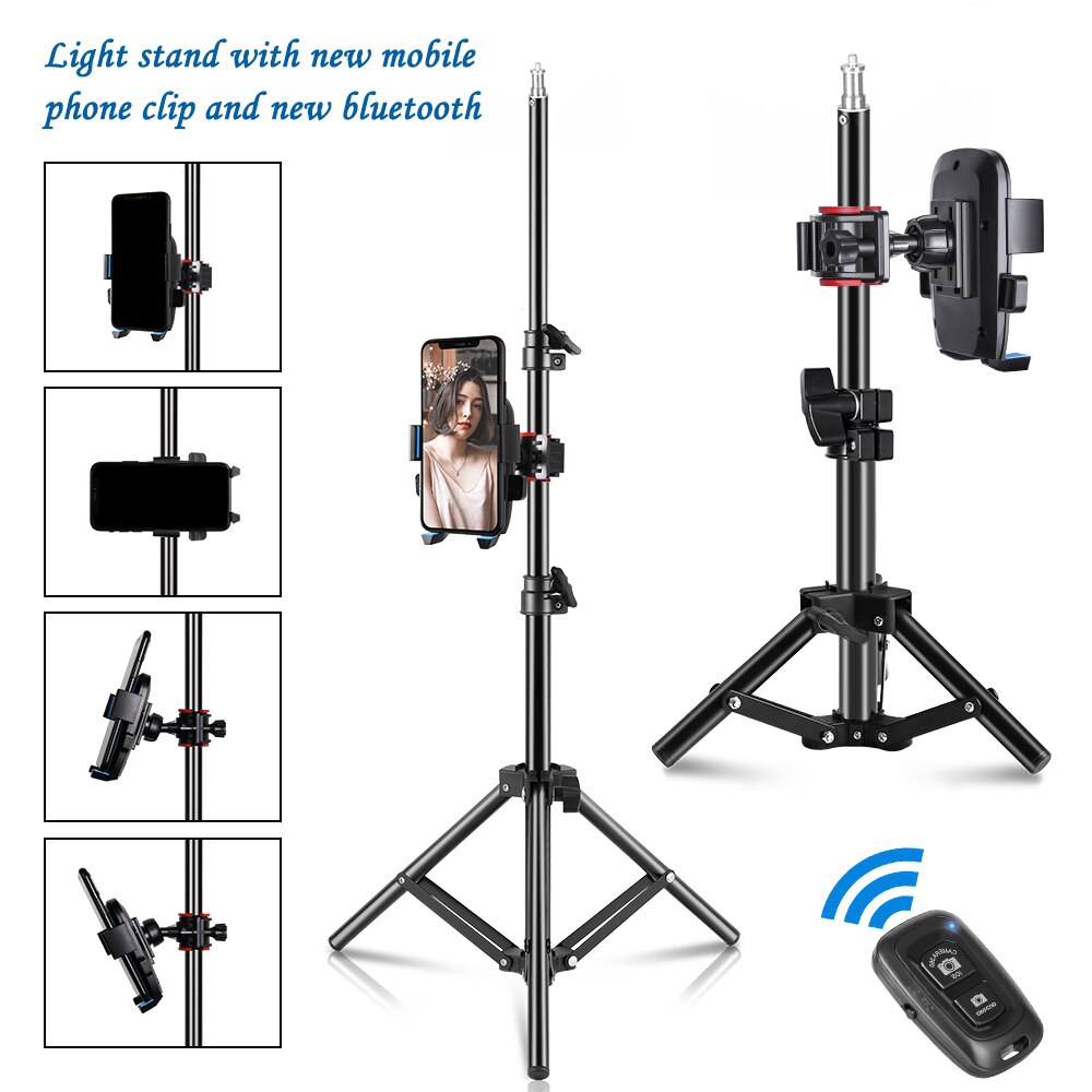Stativ für iPhone praktisch Stativ mit Telefon Halfter und Fernauslöser Kompatibel mit iPhone/Android Perfekte für Selfie Video