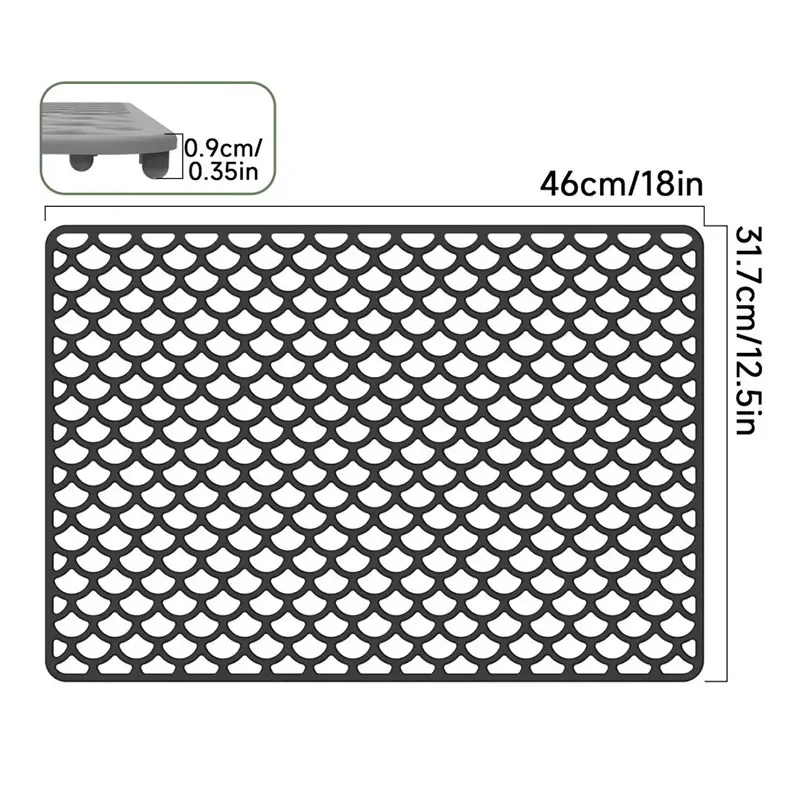 Kitchen Silicone Sink Protector Mat Foldable Anti Slip Tableware Drainage Drying Mats Household Multi Functional Desk Pad: Pink