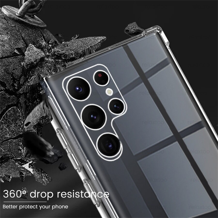 Voor Samsung S 22 Ultra Case Transparant Airbag Anti-Val Beschermen Shell Galaxy S22 S22 + S22Ultra Zachte Siliconen schokbestendig Coque