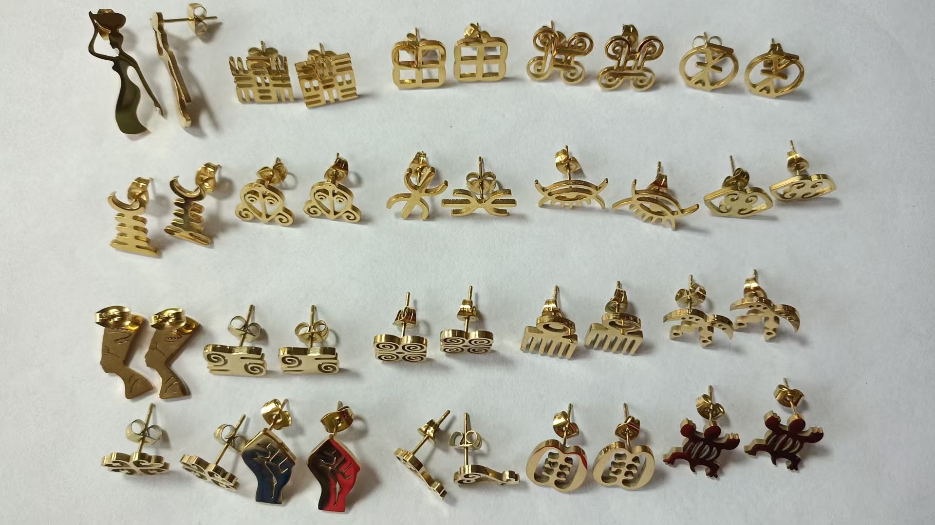 Charms brugerdefinerede afrikanske adinkra symboler vedhæng øreringe til kvinder gye nyame rustfrit stål charme etniske smykker ghanesiske