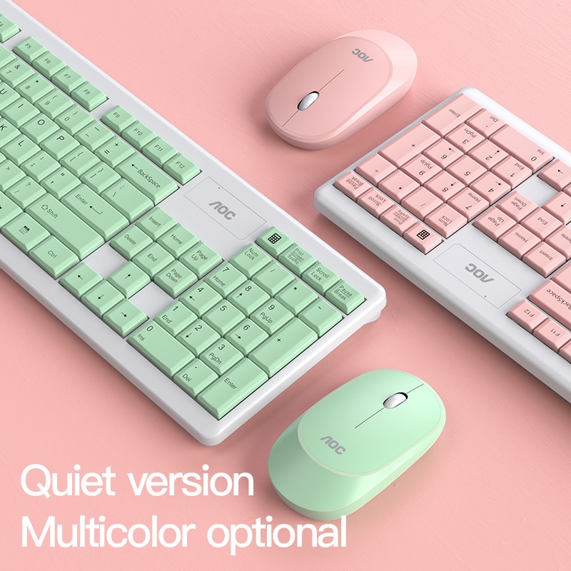 Wireless Mouse And Keyboard Set USB Pink Keyboards Silent Office Gaming Mute Keyboard Mouse Combo For Notebook Laptop Desktop PC