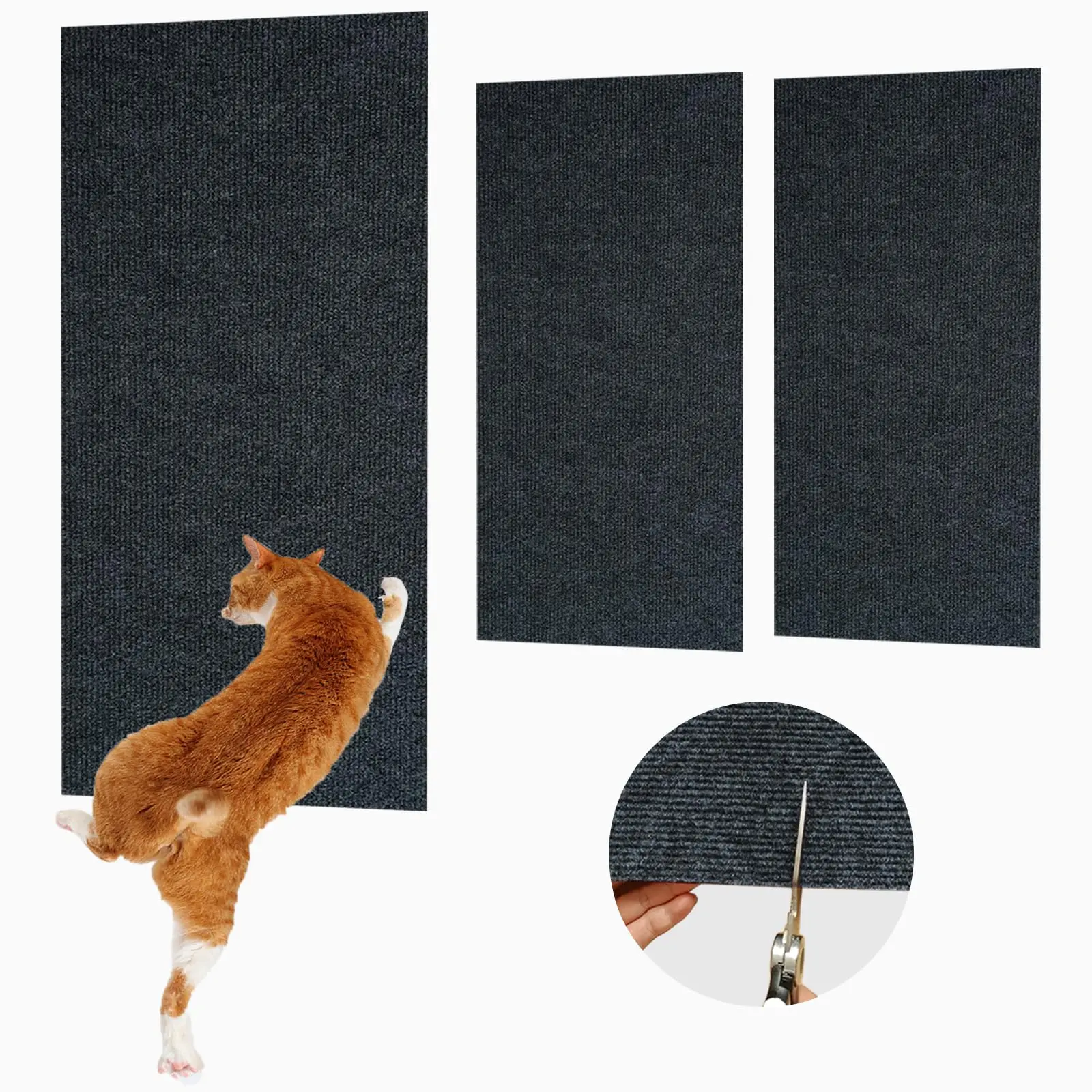 Pared antiarañazos para gatos, sofá DIY, tablero para rascar gatos, patas de protección para sofá, alfombra autoadhesiva recortable, tablero para rascar gatos