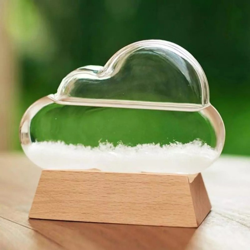 1 Pièces Baromètre Goutte Tempête Verre En Forme de Nuage Tempête Verre Bouteille de Station Météo De Bureau Météo Predictor Décor