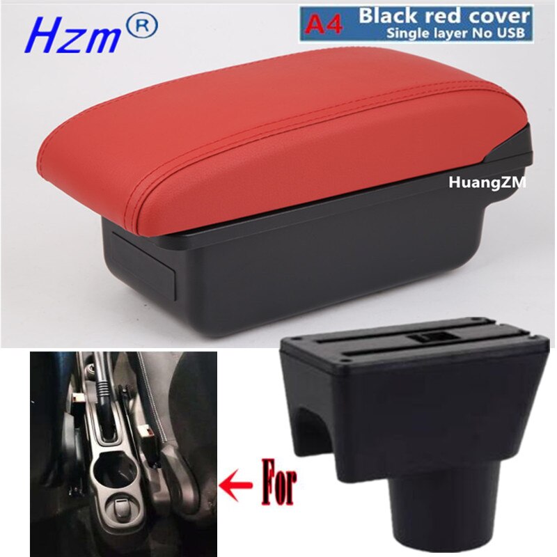 For Renault Dacia Duster I armrest box For Renault Duster Center Storage box car accessories Interior With USB LED: A4 red No USB