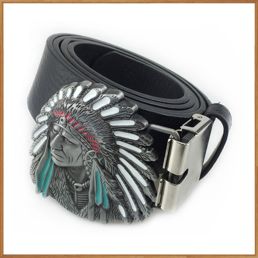 BuckleClub retro zwart geëmailleerde zinklegering gesp FP-03137 tinnen afwerking voor 4 cm breedte riem: Dull