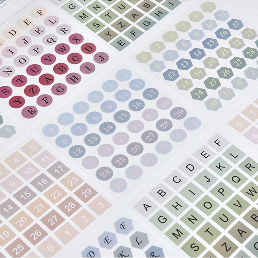 3pcs Feature Circle Index sticker Calendar Remarks week plan date sticker DIY Crafts Decorative paper sticker school Supplies