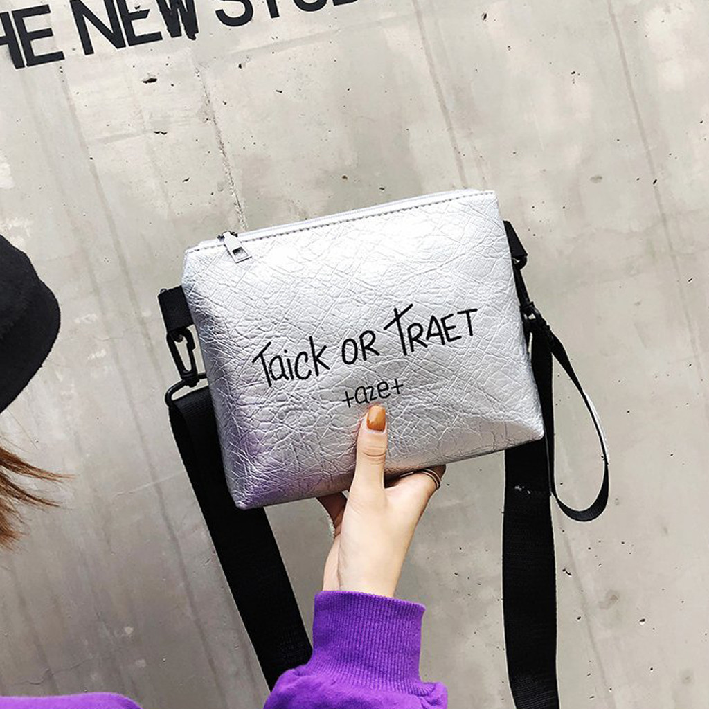 Mujer de de la línea, hombro bolsa chicas de Color sólido carta de ocio bolso de mano: SL