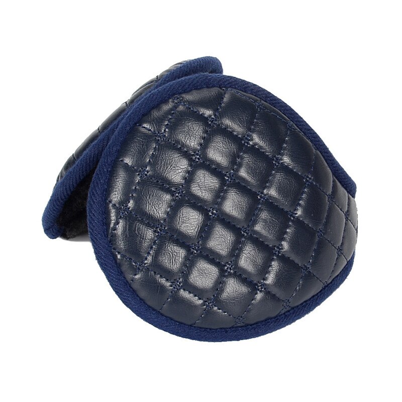 CLIMATE Men Blank Earmuffs Men PU Winter Ear Warmer Cover Muff Cool Army Warm Ear Muff PU Blank Ear Muffs for Men Women: Navy Blue