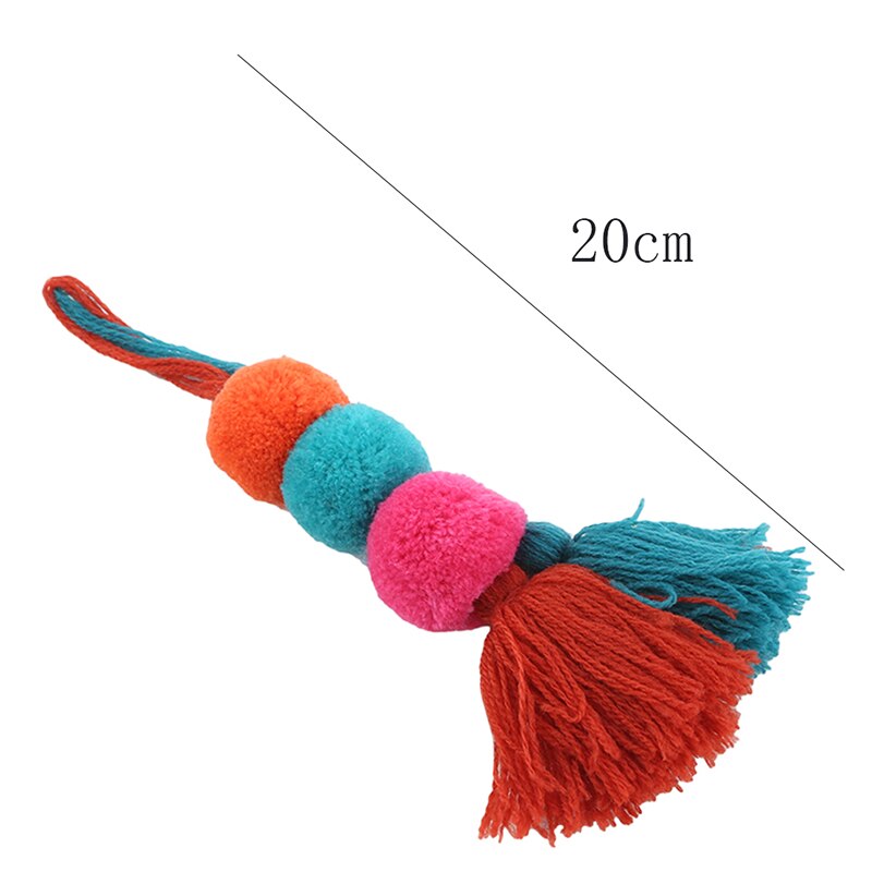 1 Pza hecho a mano Pom borla colorida llavero bolsa encantos colores gradientes llavero Boho joyería accesorios para mujer