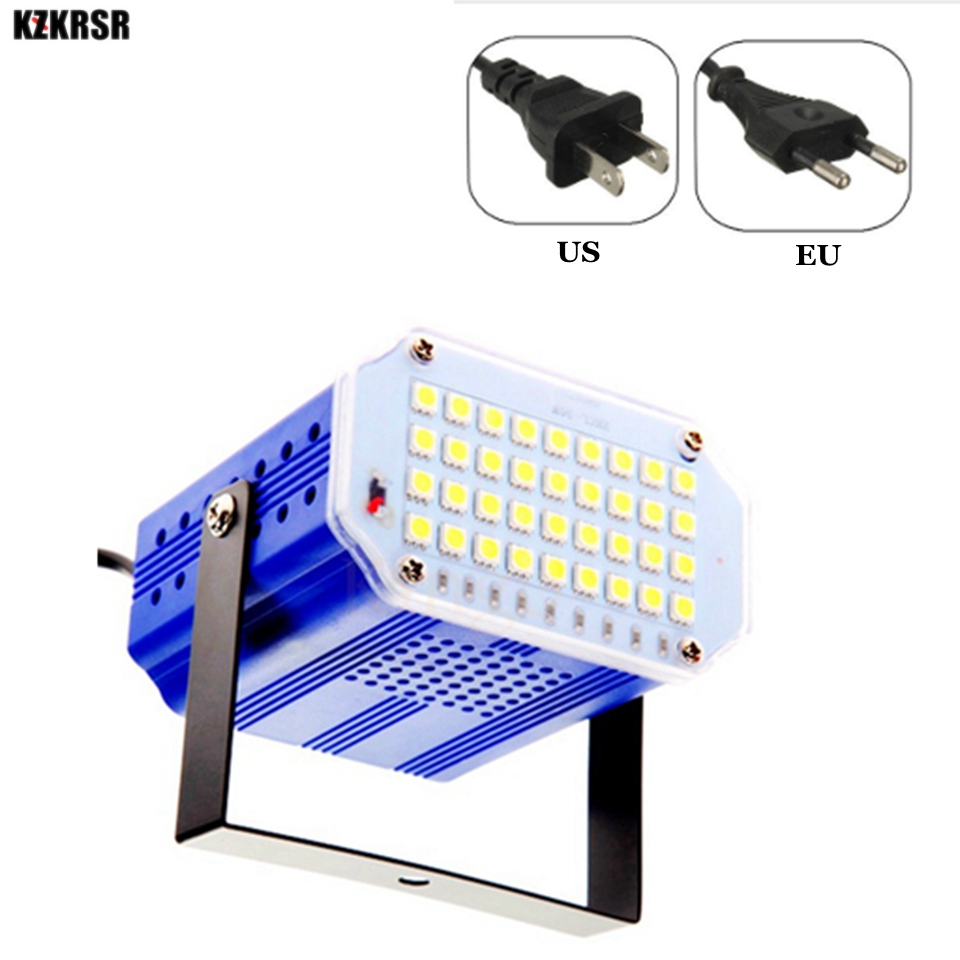 KZKRSR AC85-265V Flash 36 Leds luz estroboscópica de DJ para discoteca sonido voz música Control estroboscopio Led efecto escenario Club Show lámpara
