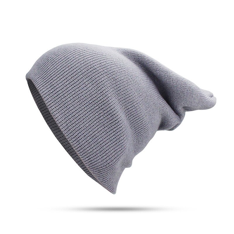 Gorro de invierno cálido liso con puños para hombre y mujer, gorro de esquí con estampado de Calavera, elástico suave, para uso diario,: Gris