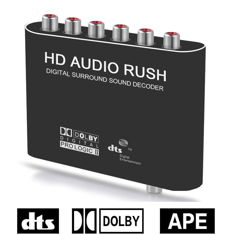 Decodificador de Audio Dolby Digital 5,1 Dts/Ac-3, convertidor óptico a analógico RCA de 5,1 canales, adaptador de Audio de sonido, convertidor amplificador