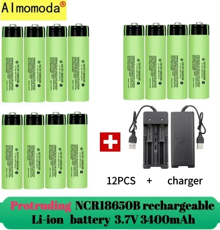 Spike2025 sobresaliente 100% batería de litio recargable NCR18650 3,7 V 3400mAh 34B cargador USB linterna de batería original