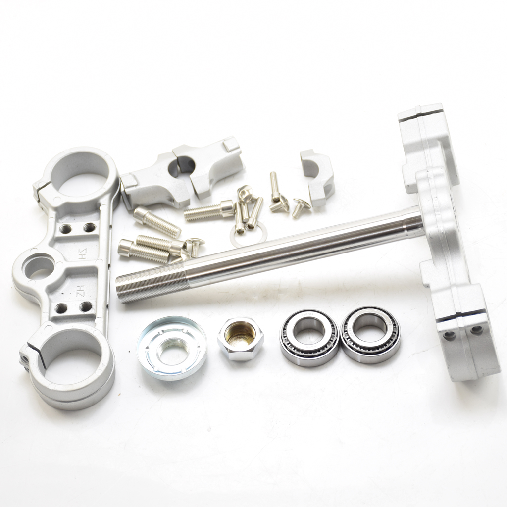 Manubrio moto Albero triplo Morsetto sterzo Bar Riser 45mm e 48mm 255L + cuscinetto Per 22mm manubrio dirt pit bike Pezzo di ricambio