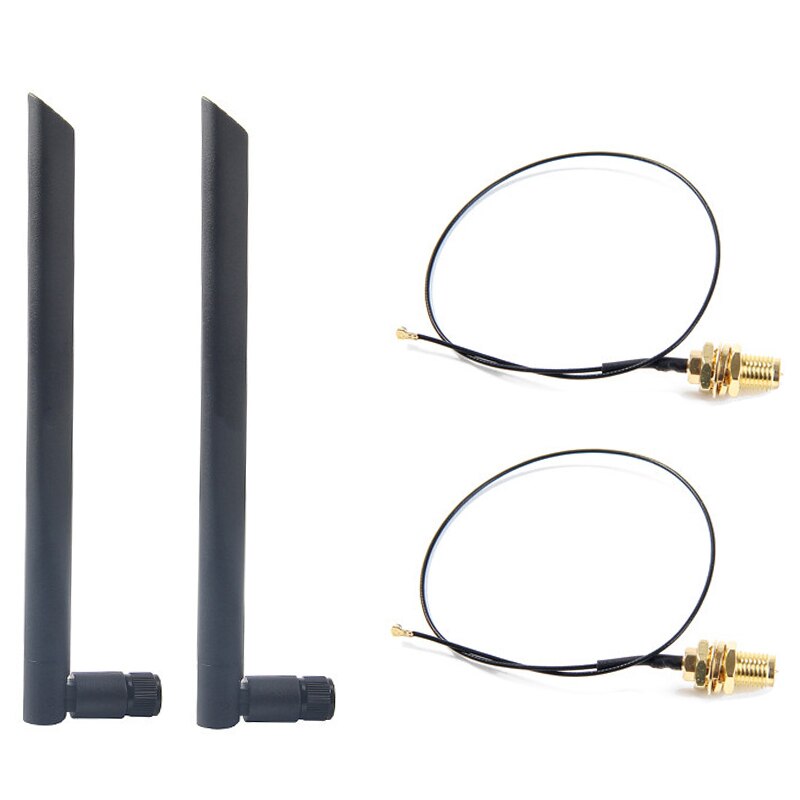 Dual Band 6Dbi Draadloze Wifi Antenne RP-SMA + MHF4 Pigtail Kabel Voor AX200 AC9260 Ngff M.2 Draadloze Kaart Wifi/wlan Modules: Default Title