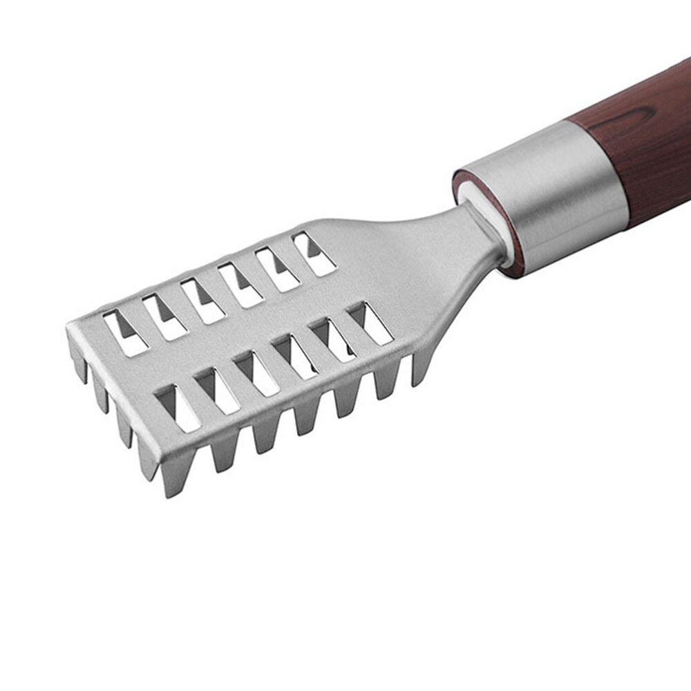 Stainless Steel Fish Scale Scraper Handle Scale Remover Handheld Fish Scraping Brush Kitchen Tool