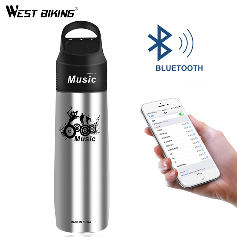 WEST FIETSEN Fiets Bluetooth Fles Fietsen 750 ML Fiets Water Fles Met MP3 Speler Muziek Opladen Thermoskan Sport Fles