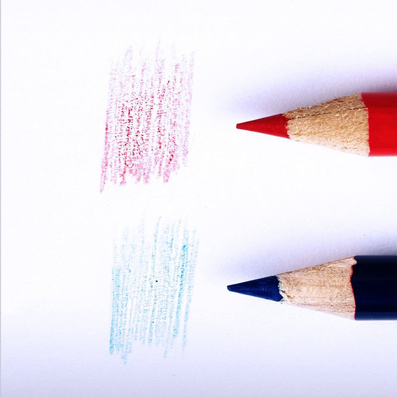 5pc Double Head Red Blue Carpenter Pencils Round Wooden Colored Carpenters Mark Pen for DIY Builders Joiners Tool Stationery